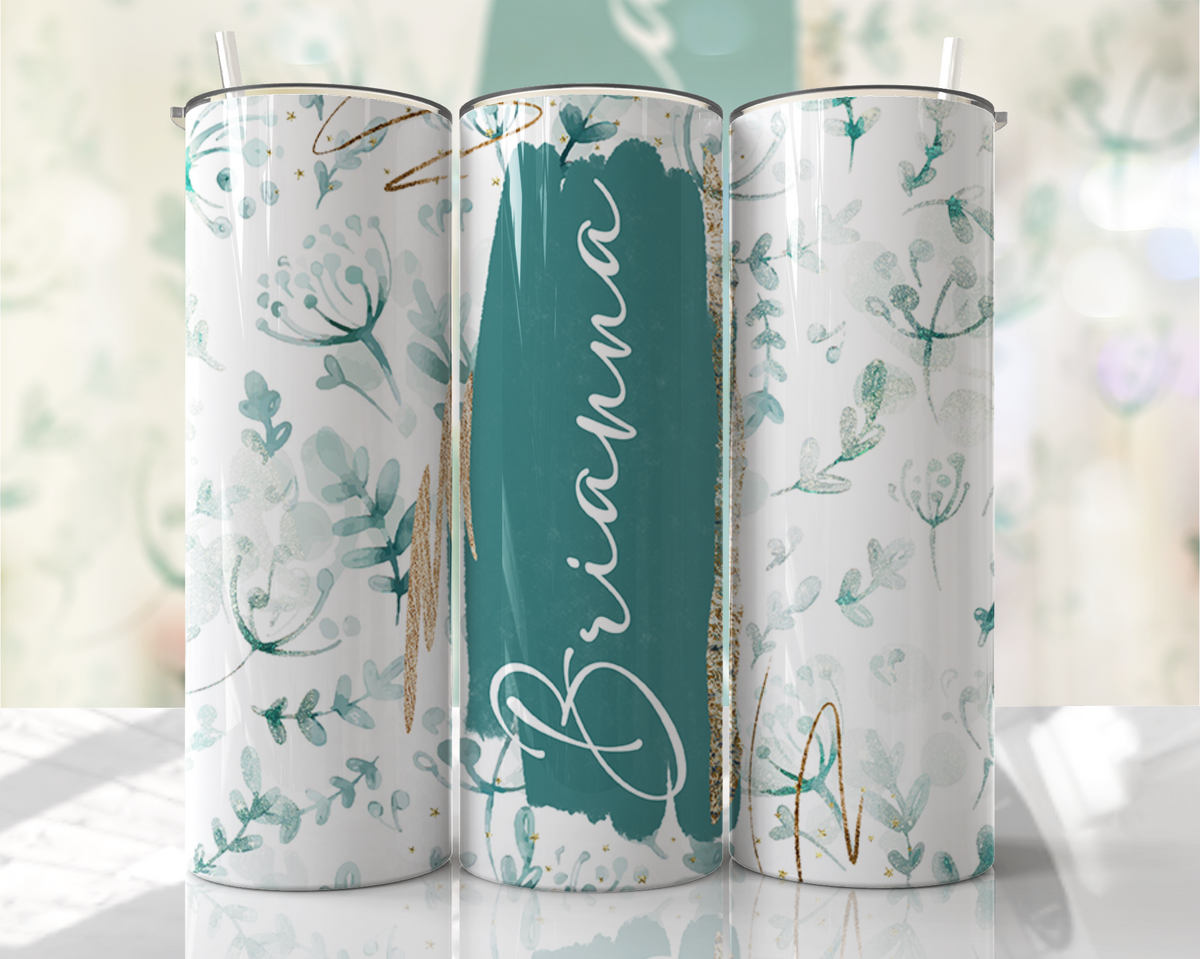 Add Your Name Floral 20oz Stainless Steel Tumbler – Travel Cup