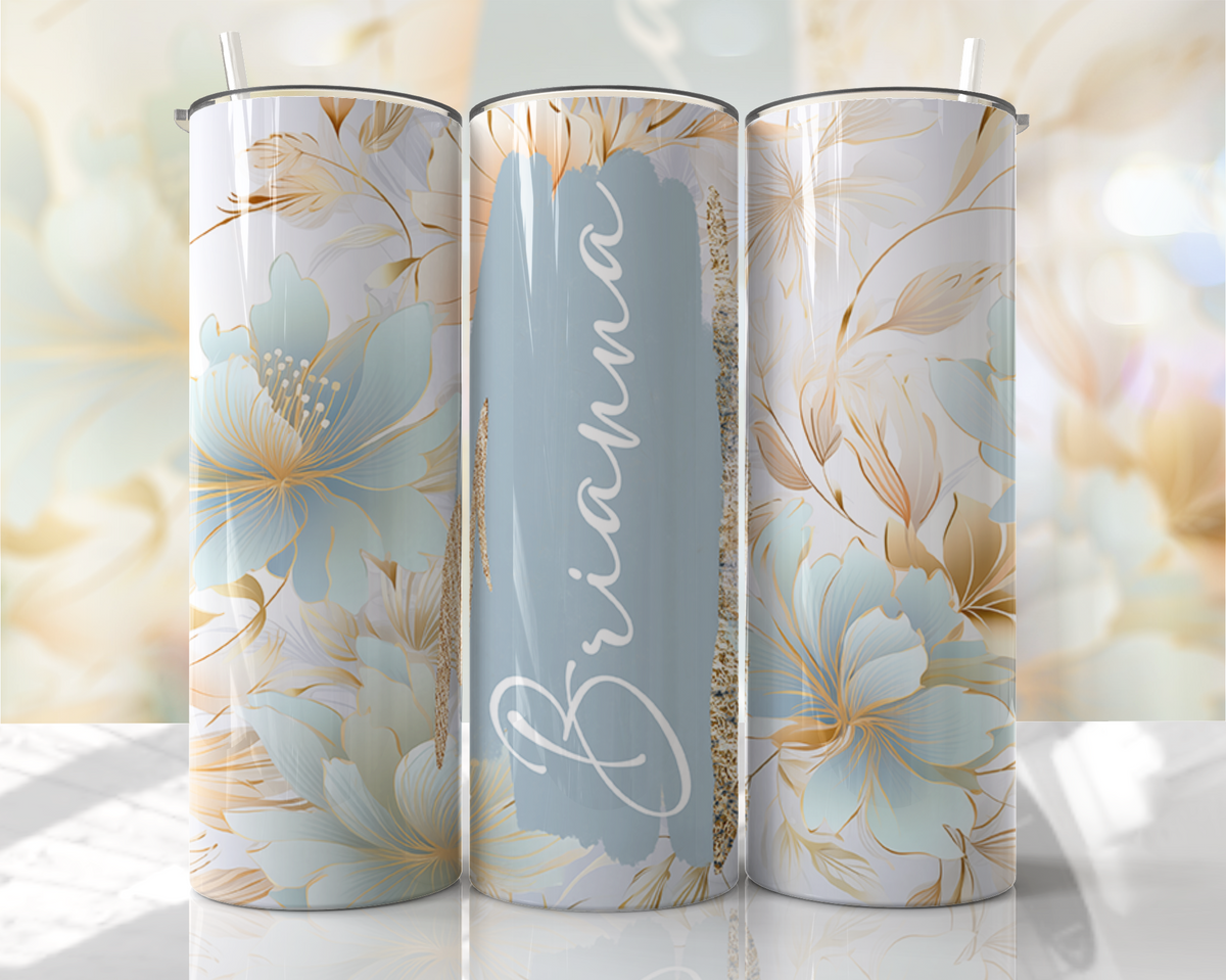 Add Your Name Floral 20oz Stainless Steel Tumbler – Travel Cup