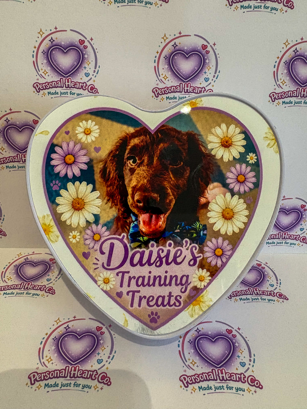 Personalised Heart Storage Tins – Custom Photo & Name Keepsake Tin