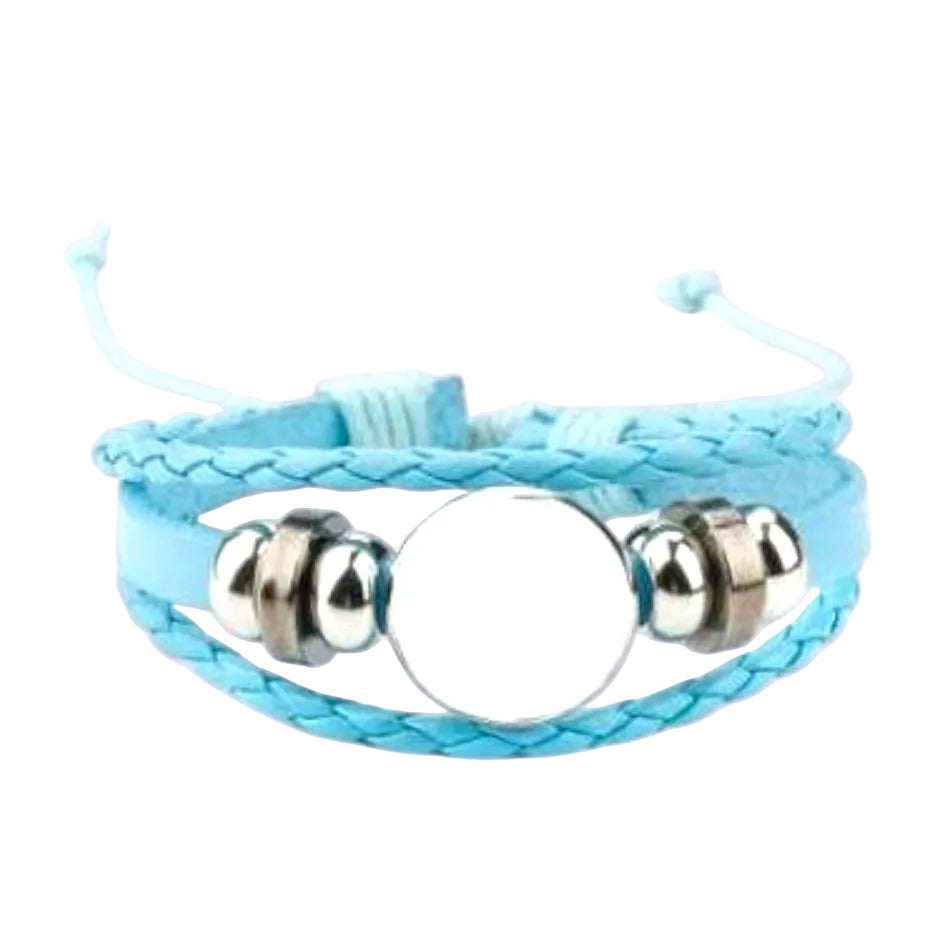 Personalised Leather Bracelets — blue