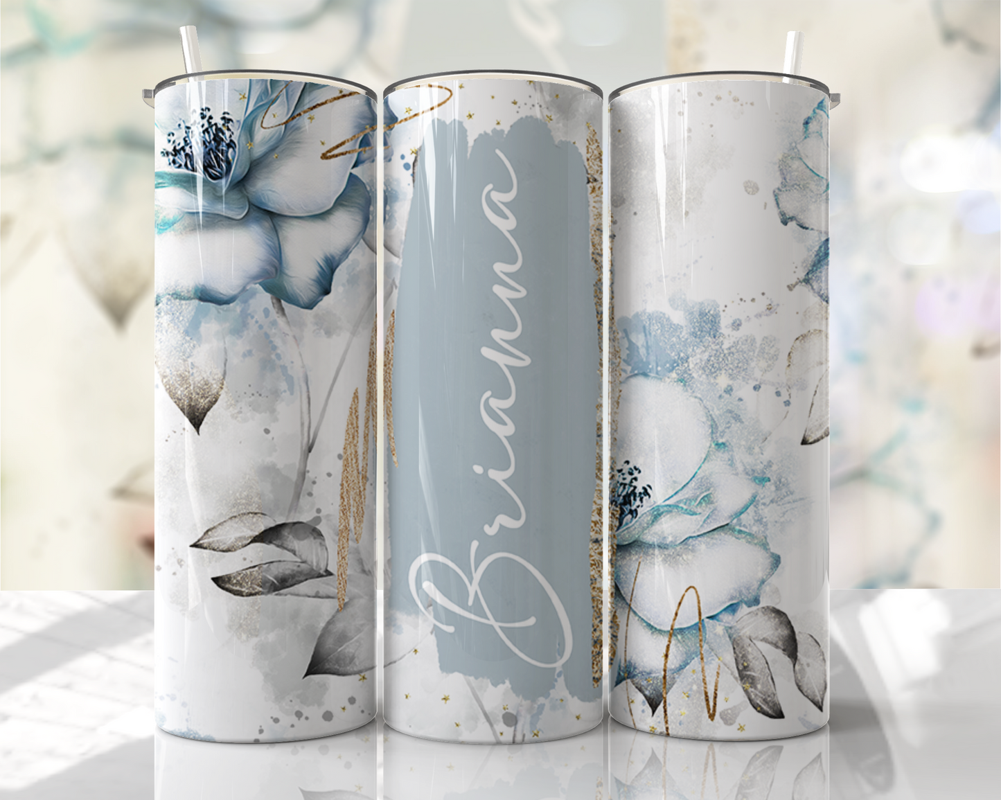 Add Your Name Floral 20oz Stainless Steel Tumbler – Travel Cup