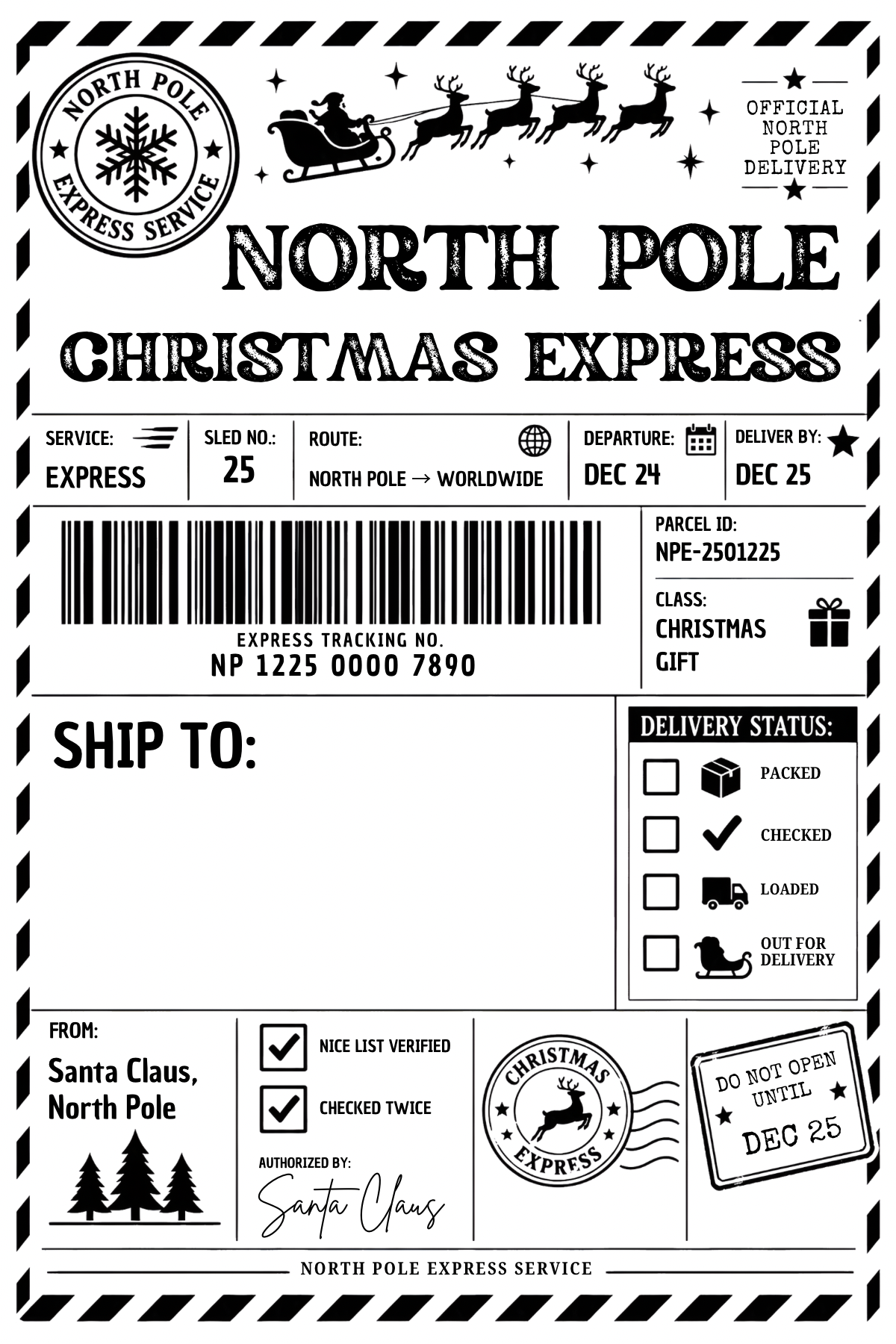 Fun and Festive Christmas Shipping Labels