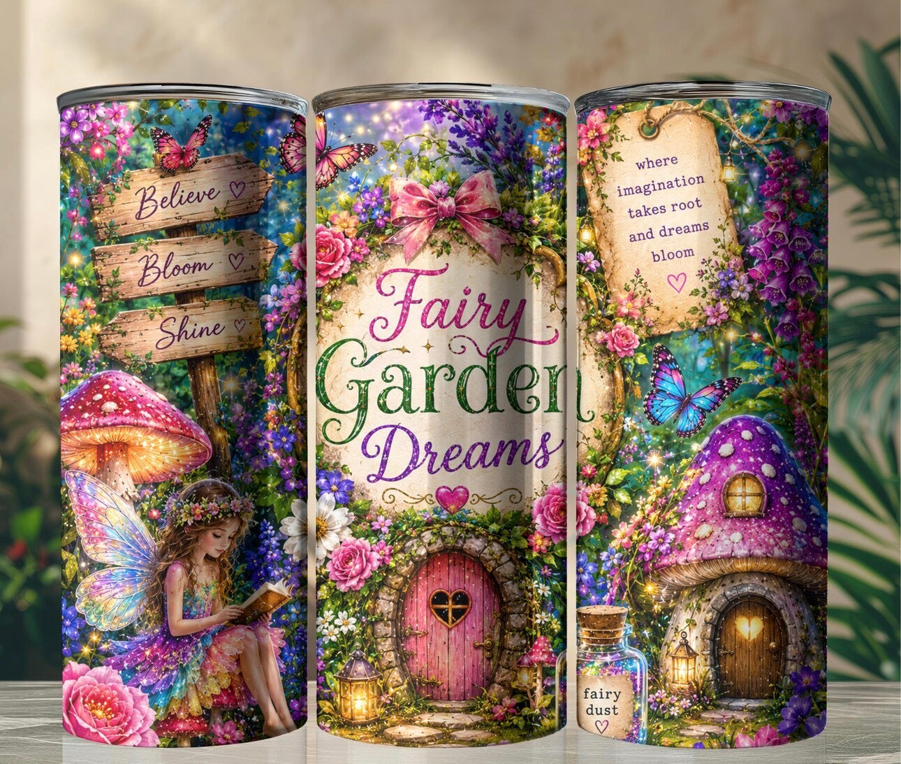 Fairy Garden 20oz Stainless Steel Tumbler – Travel Cup