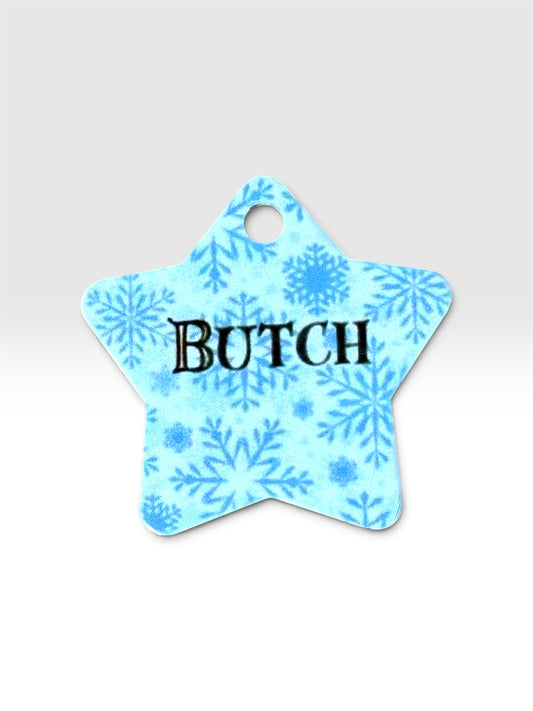 Personalised Star-Shaped Pet ID Tag – Custom Christmas & Everyday Pet Tag