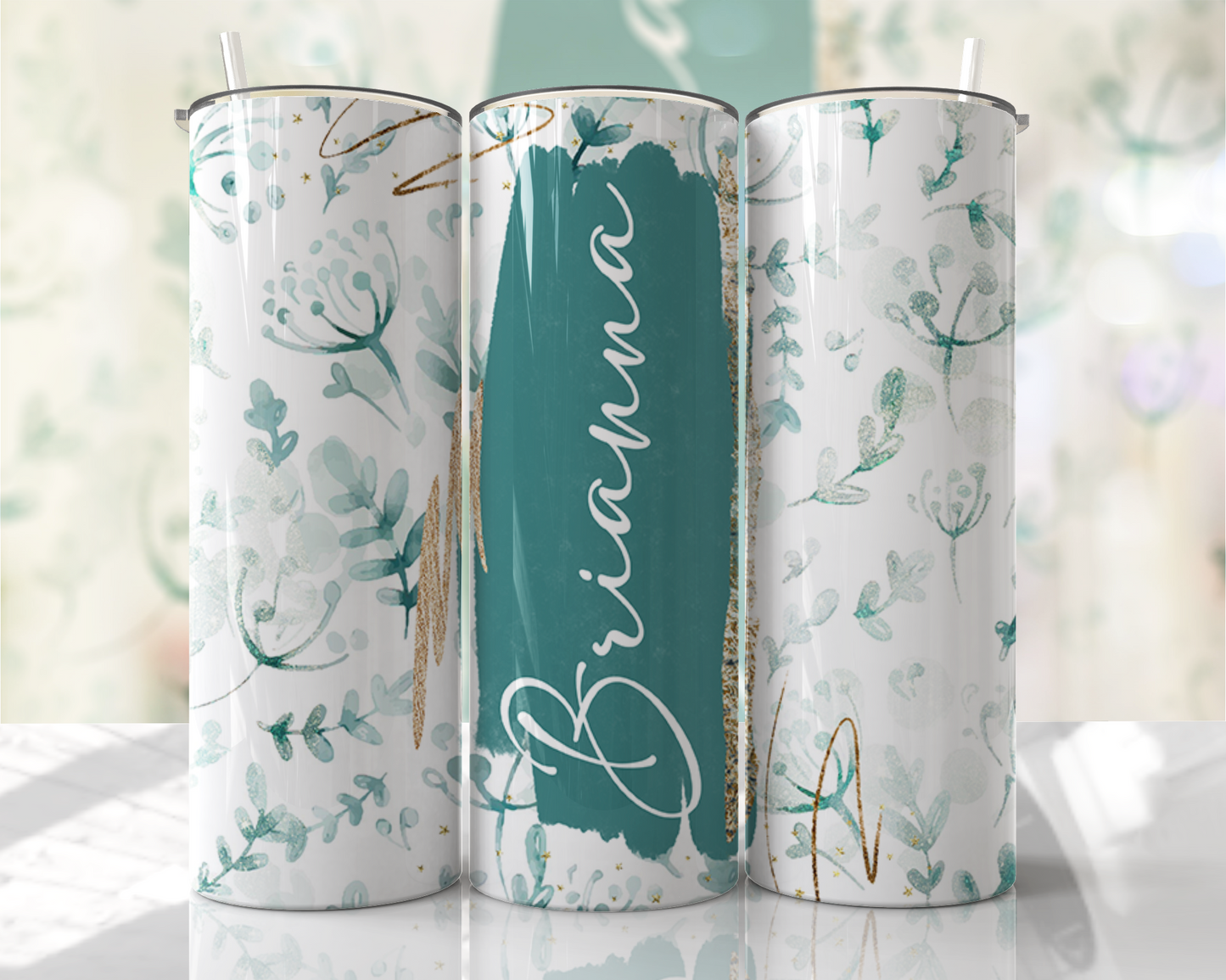 Add Your Name Floral 20oz Stainless Steel Tumbler – Travel Cup