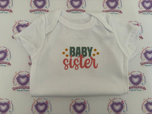 Baby Grow Vest – Baby Sister & Baby Brother | Soft Personalised Baby Bodysuits