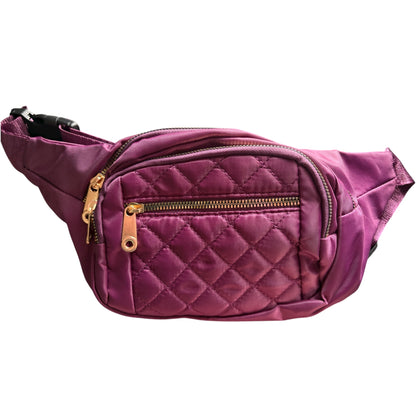 Personalised Adjustable Waist Bag – Custom Name Bum Bag | Quilted Crossbody Belt Bag with 4 Zip Compartments
