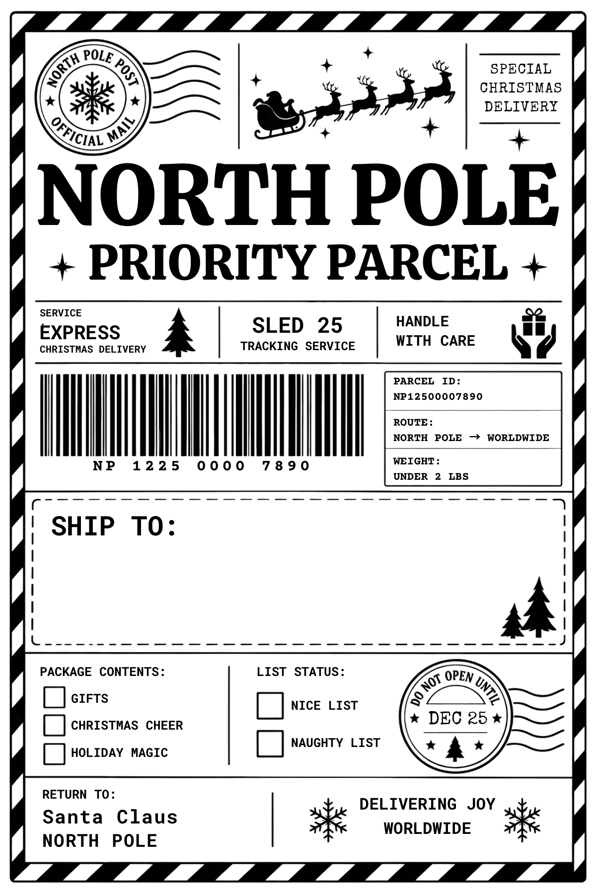 Fun and Festive Christmas Shipping Labels