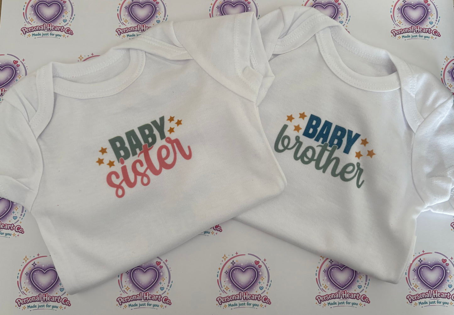 Baby Grow Vest – Baby Sister & Baby Brother | Soft Personalised Baby Bodysuits