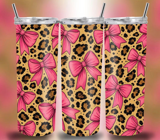 Leopard Bows 20oz Stainless Steel Tumbler – Travel Cup