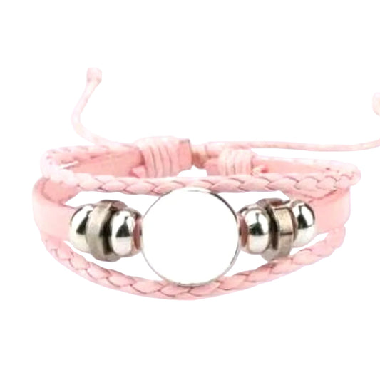 Personalised Leather Bracelets — pink
