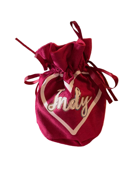 Red Velvet Personalised Pouch | Reusable Gift & Treat Bag