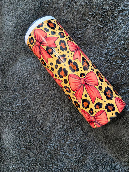 Leopard Bows 20oz Stainless Steel Tumbler – Travel Cup
