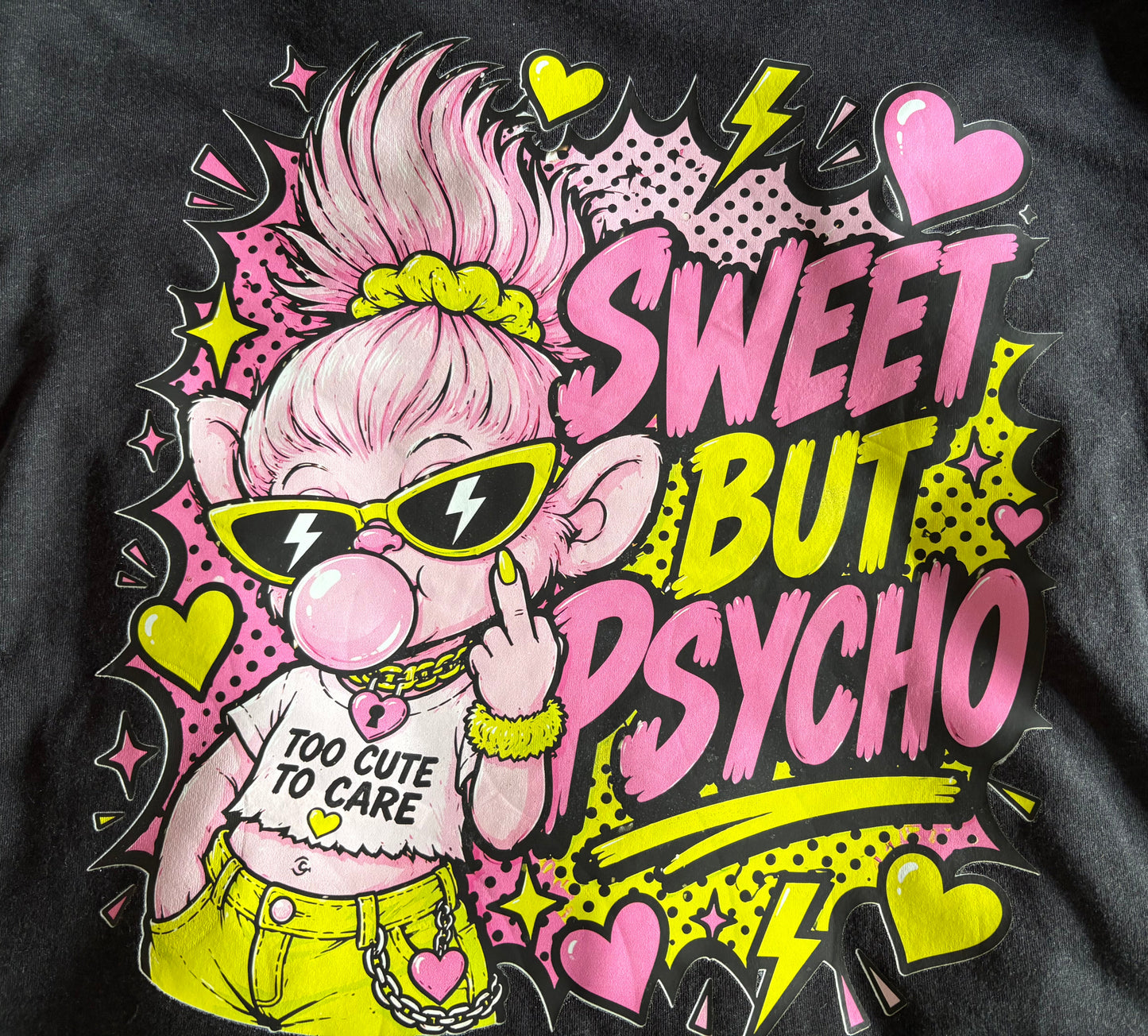 Sweet But Psycho Black Tee in size XXL - only one available