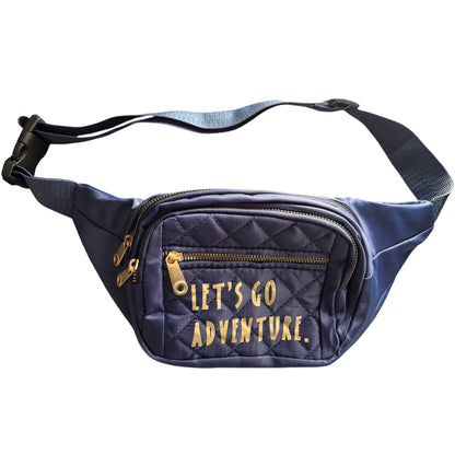 Personalised Adjustable Waist Bag – Custom Name Bum Bag | Quilted Crossbody Belt Bag with 4 Zip Compartments