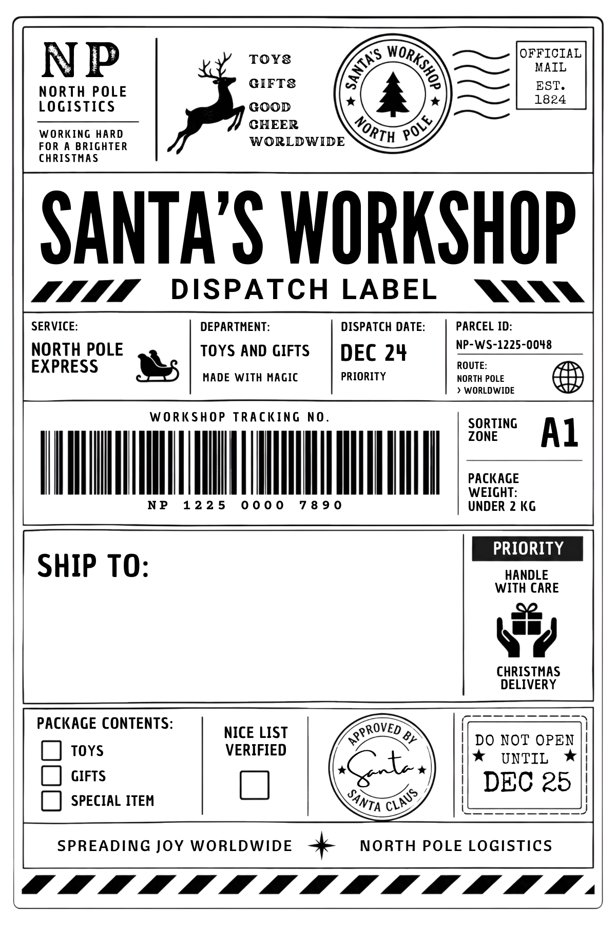 Fun and Festive Christmas Shipping Labels