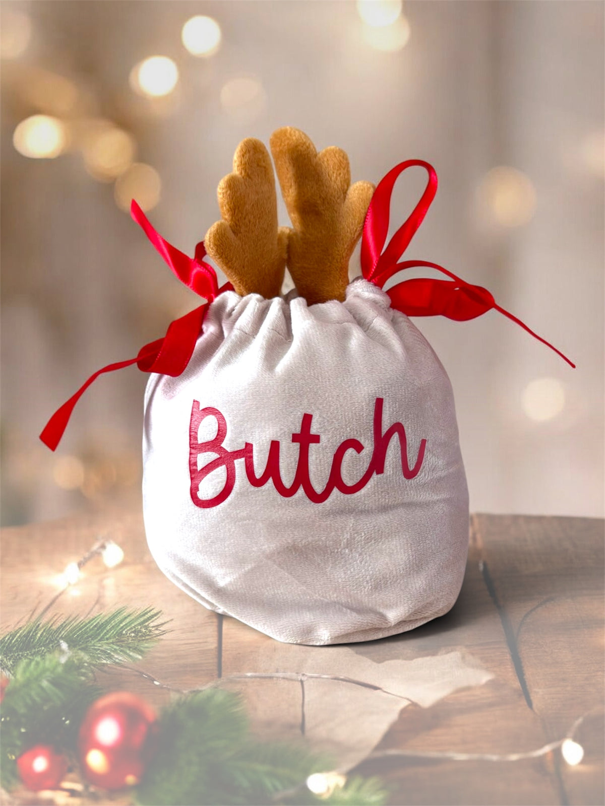 Personalised Reindeer Christmas Pouch