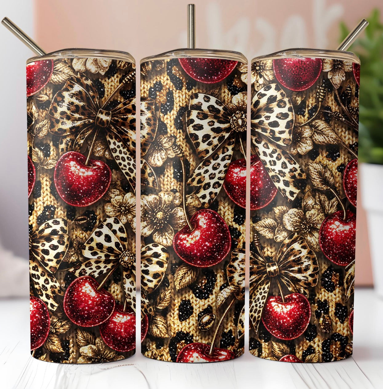 Cherry Bows 20oz Stainless Steel Tumbler – Travel Cup