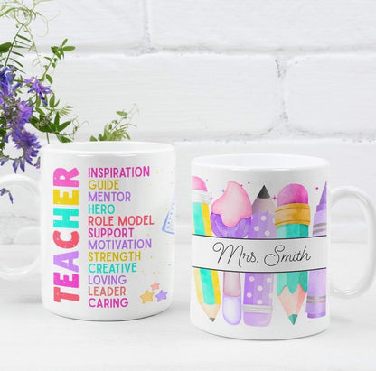 Personalised Teacher Thank You Mug – Custom Name Teacher Gift | End of Term Appreciation Present