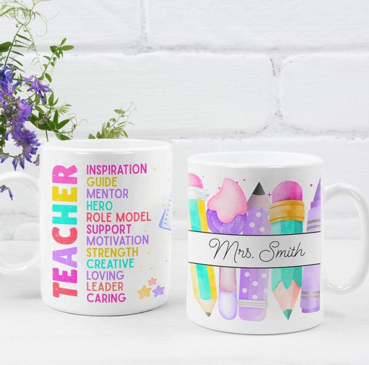 Personalised Teacher Thank You Mug – Custom Name Teacher Gift | End of Term Appreciation Present