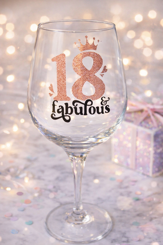 Personalised Birthday Wine Glass | Custom Age & Name Glass | Fabulous Milestone Gift