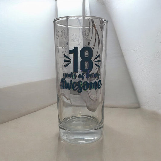 Personalised Birthday High Ball Glass | Custom Age & Name Glass | Fabulous Milestone Gift
