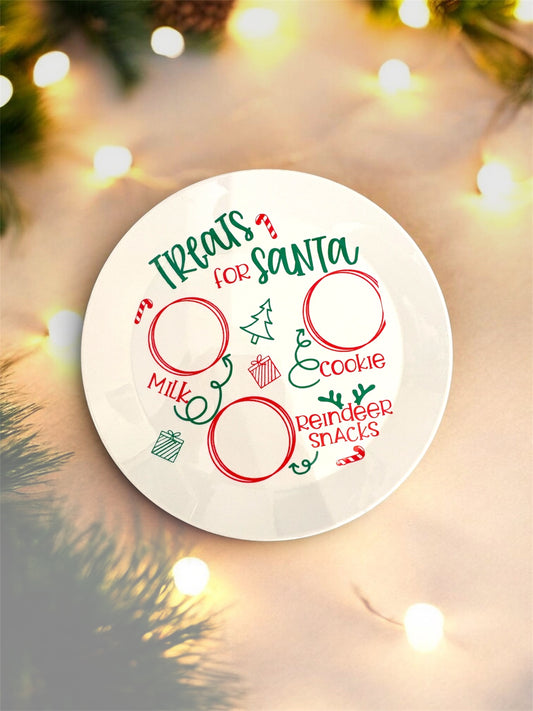 Christmas Plate for Santa – Milk, Cookies & Reindeer Snacks