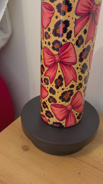 Leopard Bows 20oz Stainless Steel Tumbler – Travel Cup